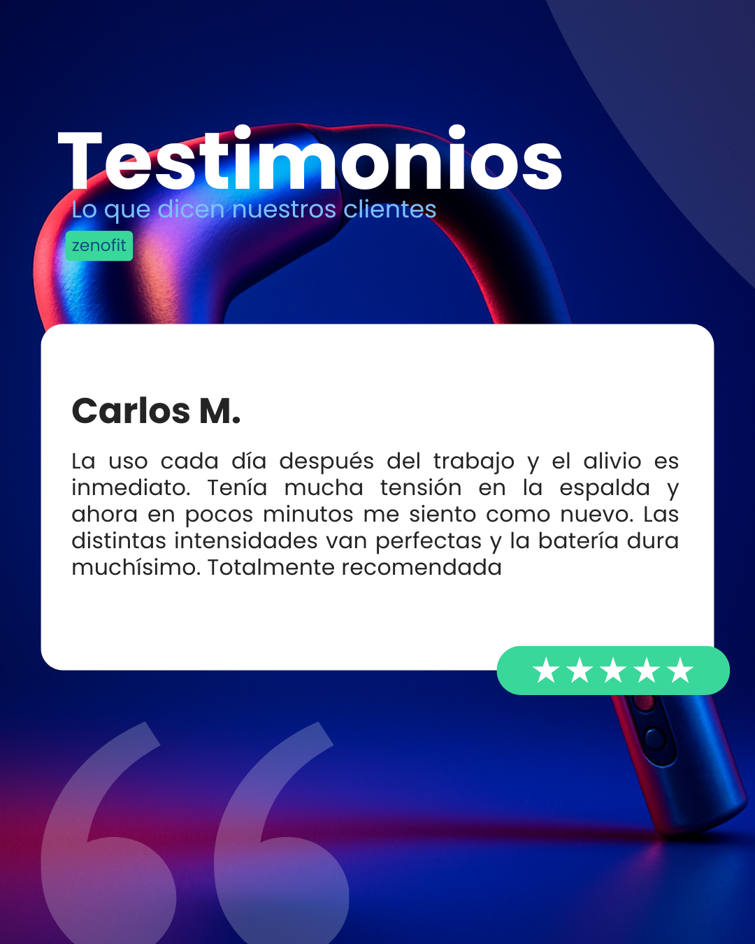 Elimina la tensión muscular en 5 minutos con la PISTOLA DE MASAJE inteligente